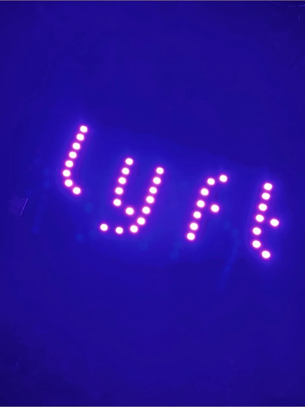 Lyft LED Car Sign Light - USB Powered, High Brightness Purple Glow Display Lamp